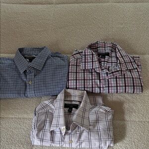 Banana Republic Purple and White Checkered Shirt